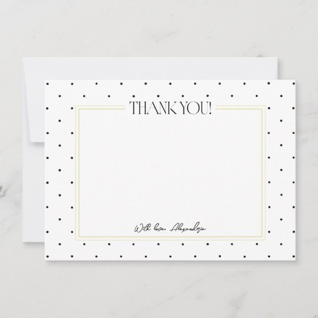 Tarjetas de Papelería de Agradecimiento de Lunares (Anverso)