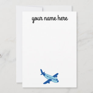 Tarjetas de Papelería de Avión para Niños