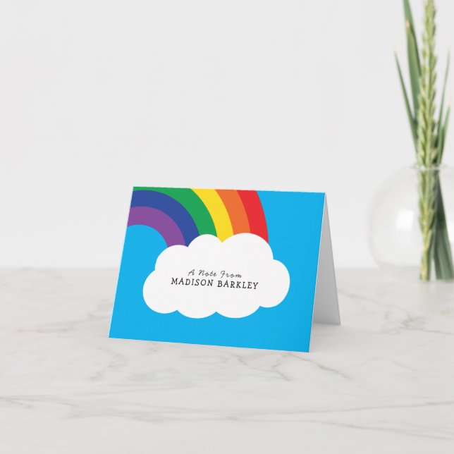 Tarjetas de Papelería de Niños Lindos Arcoíris (Anverso)