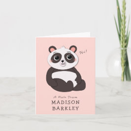 Tarjetas de Papelería de Osito Panda para Niños
