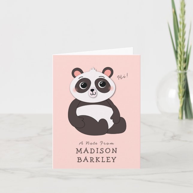 Tarjetas de Papelería de Panda Bear Kid's Cute (Anverso)