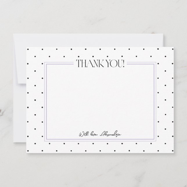 Tarjetas de Papelería Elegantes de Lunares para Da (Anverso)