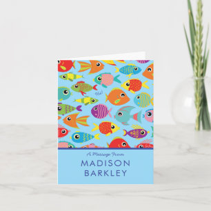 Tarjetas de Papelería Infantil de Acuario de Peces