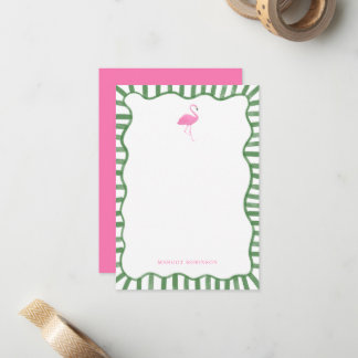 Tarjetas de papelería personalizada Pink Flamingo