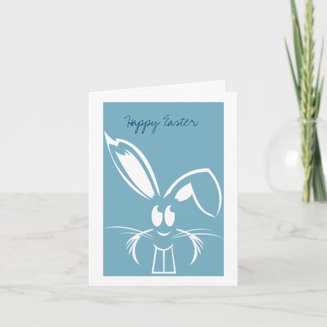 Tarjetas de Pascua Blue Easter Bunny (Anverso)