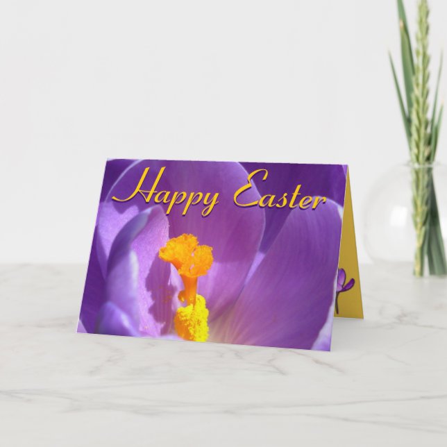 Tarjetas de Pascua Crocus Flores Tarjeta de felici (Anverso)