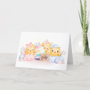 Tarjetas de Pascua Cute Chicks Huevos Graciosa Tar