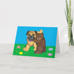 Tarjetas de pascua del barro amasado y del peluche