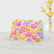 Tarjetas de Pascua Tulipanes en Abundancia Día Bri