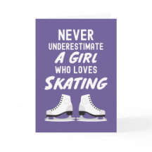 Tarjetas de patinaje sobre hielo lindas y rosadas