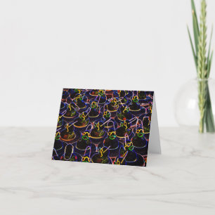 Tarjetas de patos de goma personalizables de neón