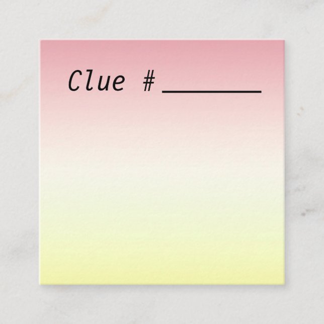 Tarjetas de patrón de búsqueda del tesoro para Fie (Anverso)