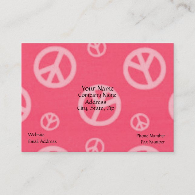 TARJETAS DE PAZ - ROSA - NEGOCIOS - LETREROS (Anverso)