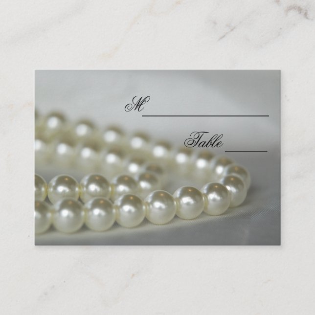 Tarjetas de Pearls Place para el Boda blanco (Anverso)