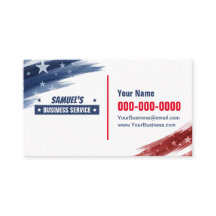 Tarjetas de pequeñas empresas patrióticas de doble