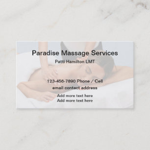 Tarjetas de perfil comercial para Terapeuta de Mas