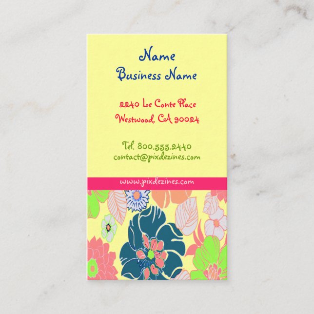 Tarjetas de perfil de icecream poppies retro flori (Anverso)