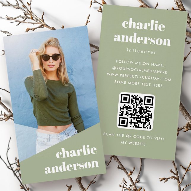tarjetas de perfil de influencer de moda fotográfi (Custom photo trendy influencer profile cards)