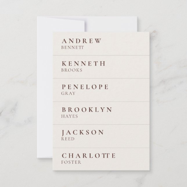 Tarjetas de perfil de invitado mini de recepción m (Anverso)