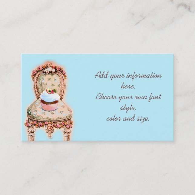 Tarjetas de perfil de negocio para pasteles rosado (Anverso)