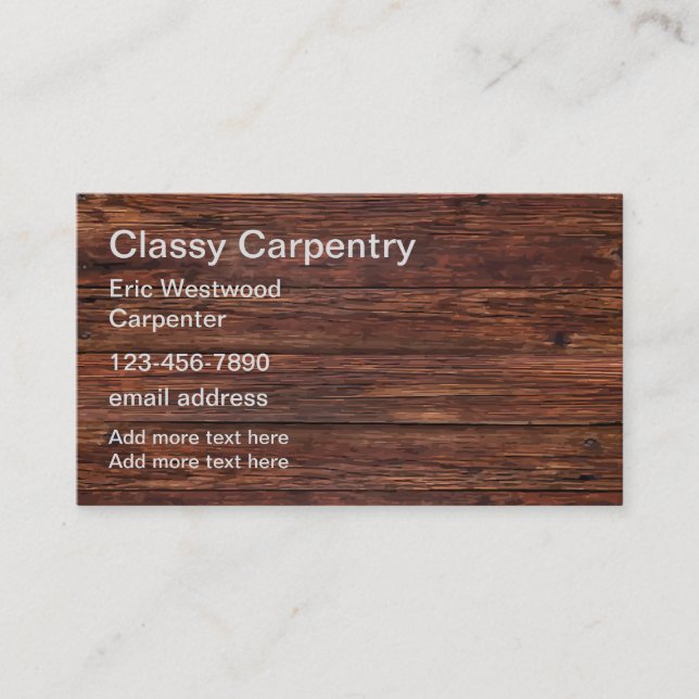 Tarjetas de perfil de negocios de carpintero profe (Anverso)