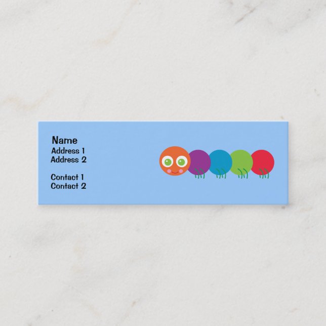 Tarjetas de perfil de oruga arco iris (Anverso)