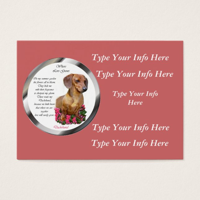 Tarjetas de perfil de personalizado Dachshund (Frente)