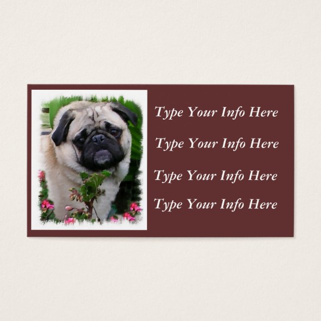 Tarjetas de perfil de pug personalizadas (Frente)