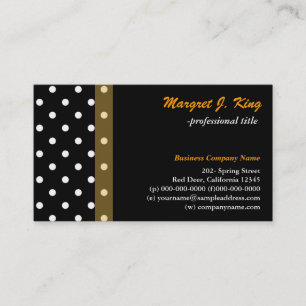 Tarjetas de perfil de puntos de polka blanco y neg