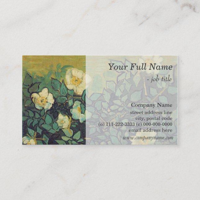 Tarjetas de perfil de rosas silvestres vintage (Anverso)