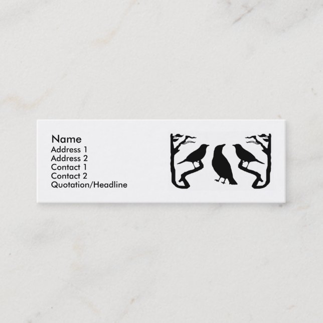 Tarjetas de perfil de silueta para aves (Anverso)