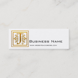 Tarjetas de perfil elegantes de oro J monograma