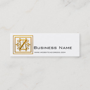 Tarjetas de perfil elegantes de oro Z en Monograma
