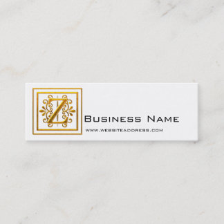Tarjetas de perfil elegantes de oro Z en Monograma