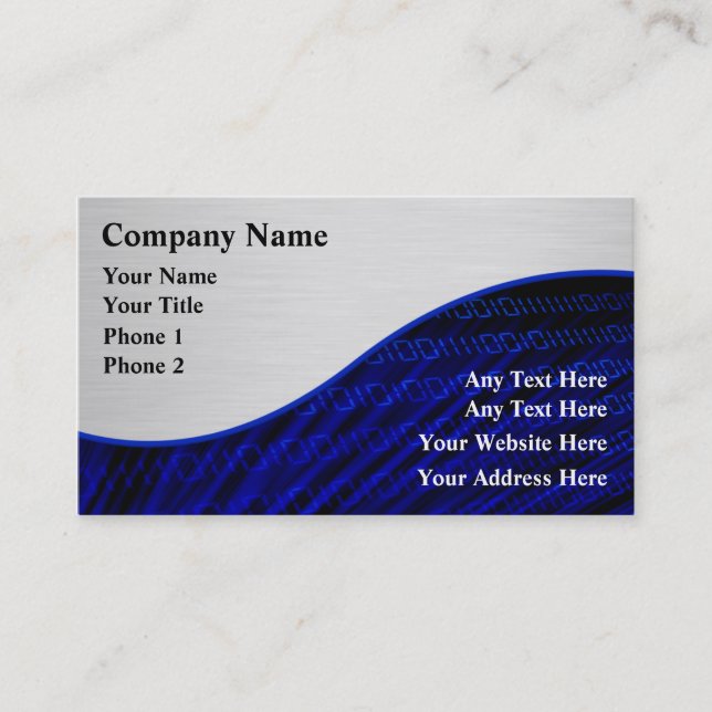 Tarjetas de perfil empresarial con tema de computa (Anverso)