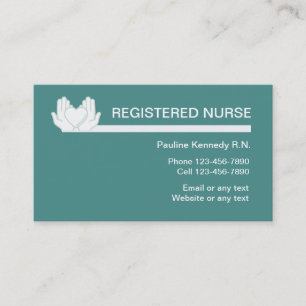 Tarjetas de perfil empresarial de enfermera regist