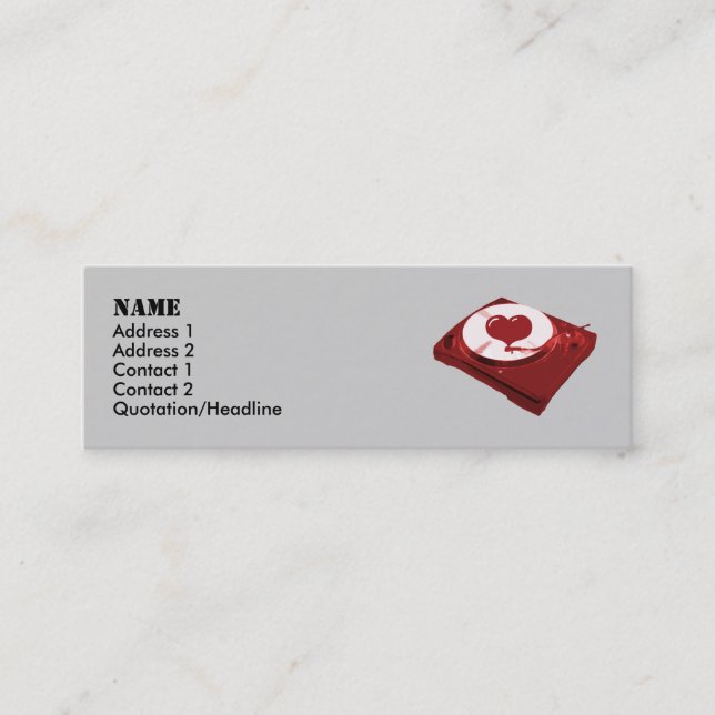 Tarjetas de perfil girables para el corazón de DJ (Anverso)