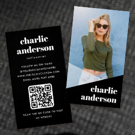 tarjetas de perfil negro de influencer en la moda