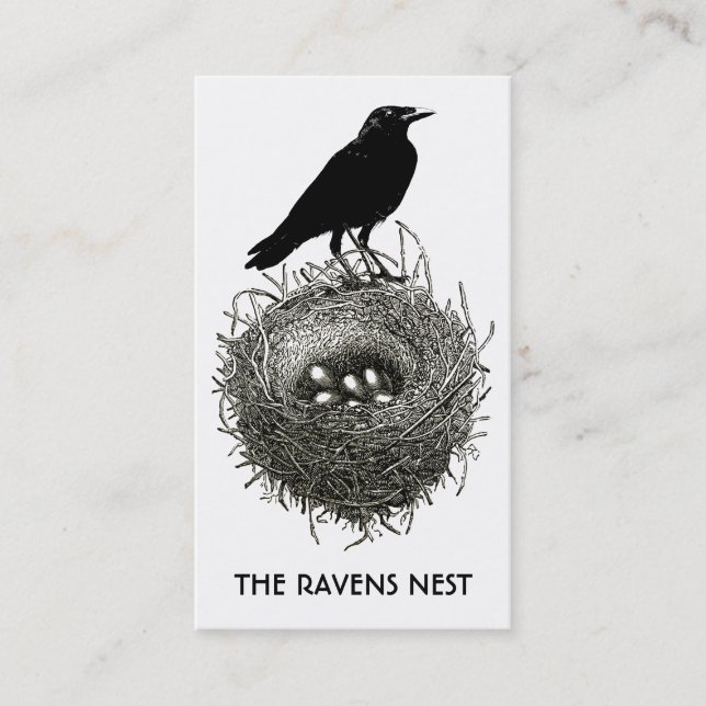 Tarjetas de perfil o de negocios Nest de Raven (Anverso)