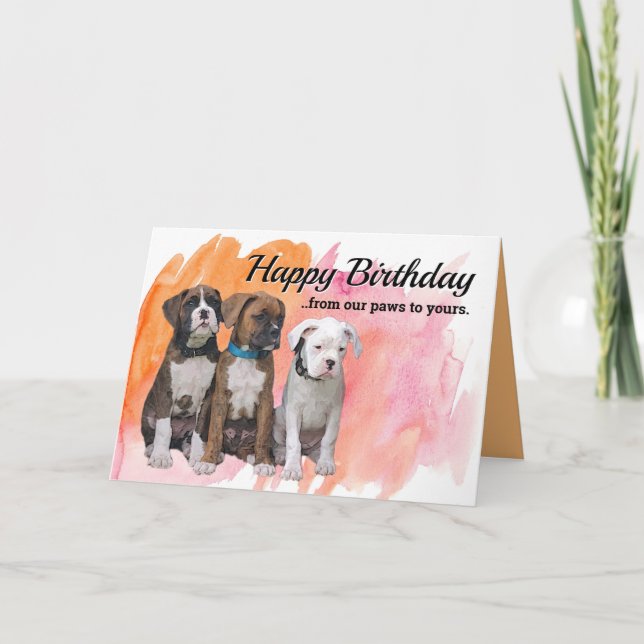 Tarjetas de perro Boxer - Tarjeta de cumpleaños pe (Anverso)