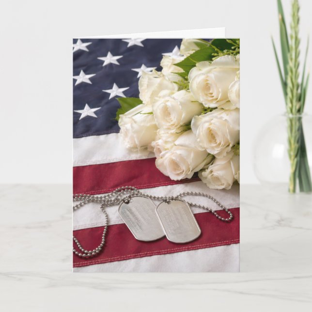 Tarjetas de Perro Militares de Condolencias con Ro (Anverso)