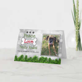 Tarjetas de perro navideñas para la paz, el amor, 