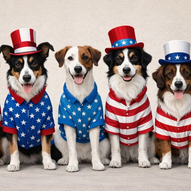 Tarjetas de perros lindos de USA ("Star, stripes, and wagging tails")