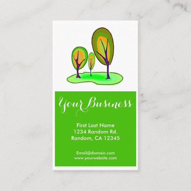 Tarjetas de personalizable de árboles verdes brill (Anverso)