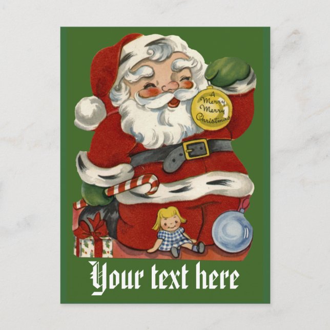 Tarjetas de personalizable Vintage Santa Claus (Anverso)