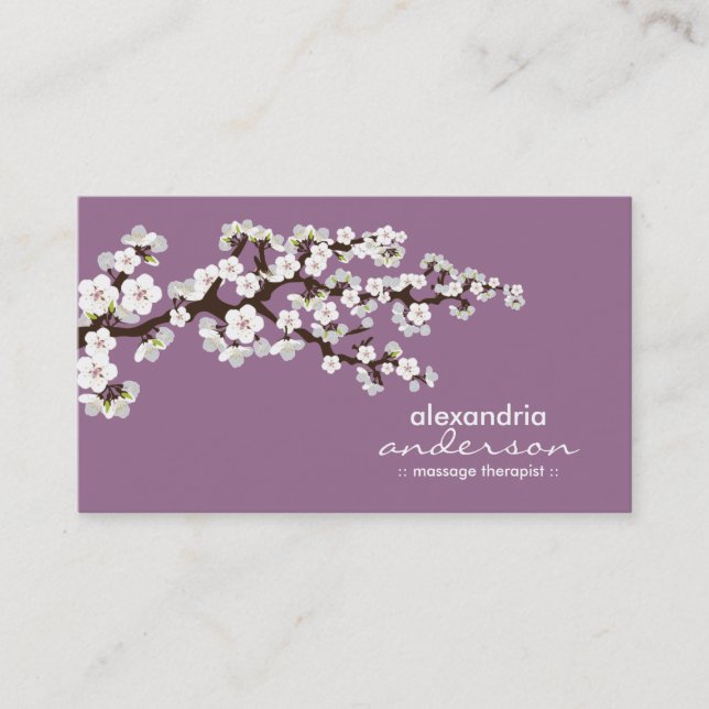 Tarjetas de Personalizado Cherry Blossom (lavanda) (Anverso)