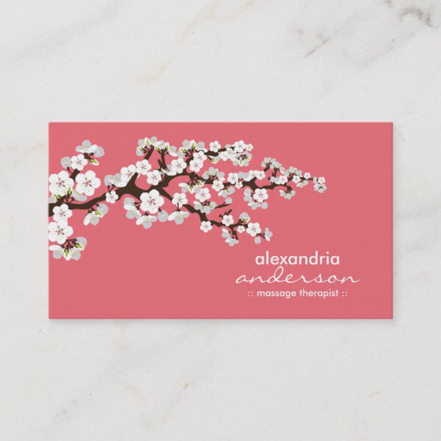 Tarjetas de Personalizado Cherry Blossom (rosa) (Anverso)
