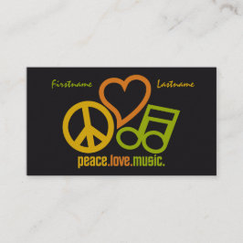 Tarjetas de personalizado de música Peace Love