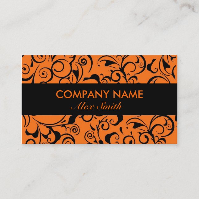 tarjetas de personalizado de patrón de damasco neg (Anverso)