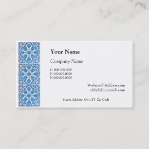 Tarjetas de Personalizado Delft Blue Faux Tile